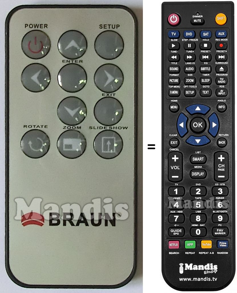 Télécommande équivalente Braun001