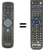 Télécommande équivalente Philips HVS57156
