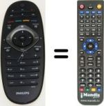 Télécommande équivalente Philips 32PFL7406M