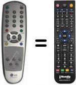 Télécommande équivalente LG CT 15Q91 KE / KEX