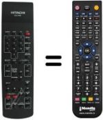Télécommande équivalente Hitachi VT-M728E