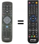 Télécommande équivalente Philips HVS57156