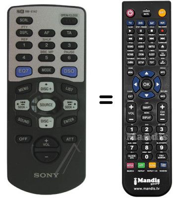 Télécommande équivalente RMX142 Télécommande équivalente RMX142
