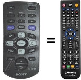 Télécommande équivalente RMX117 Télécommande équivalente RMX117