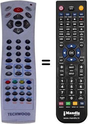 Télécommande équivalente Techwood TKD3607 [ DVX ]