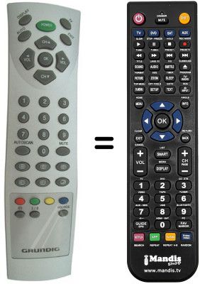T&eacute;l&eacute;commande &eacute;quivalente Grundig 20LCD51-7401TOP
