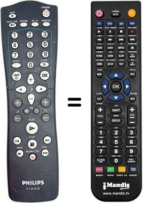 Télécommande équivalente Philips VR500-13