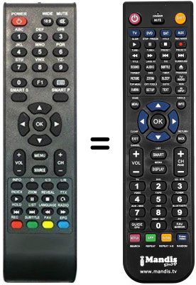 Télécommande équivalente Quadro QUA001