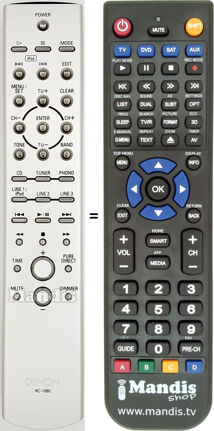 Télécommande équivalente 00D3991080000