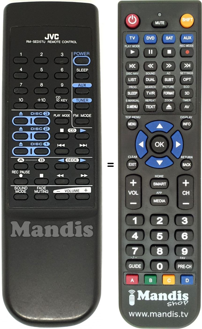Télécommande équivalente JVC RMSED5TU