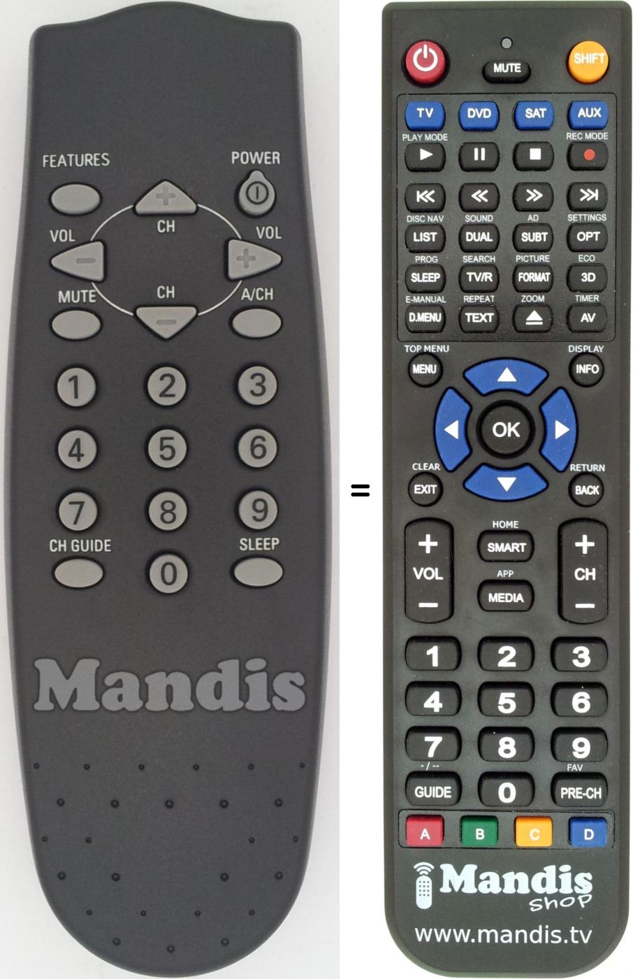 Télécommande équivalente RC070600