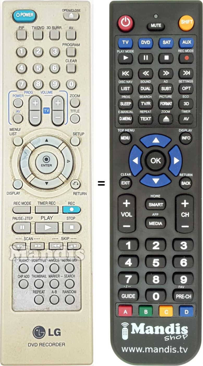 Télécommande équivalente 6711R1N148A