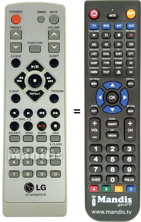 Télécommande équivalente 6710CMAT01B