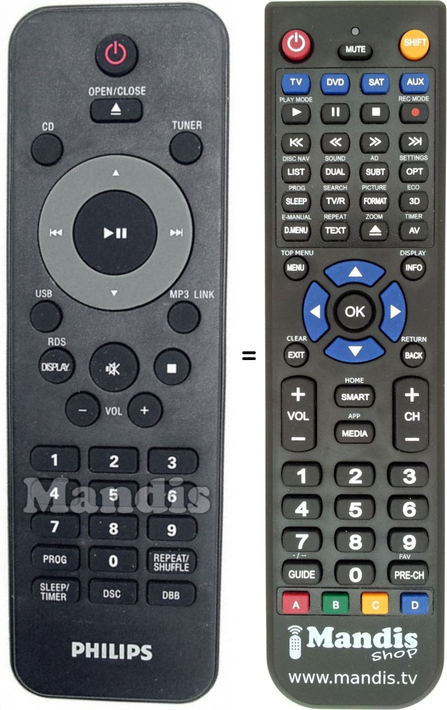 Télécommande équivalente Philips 996510021665