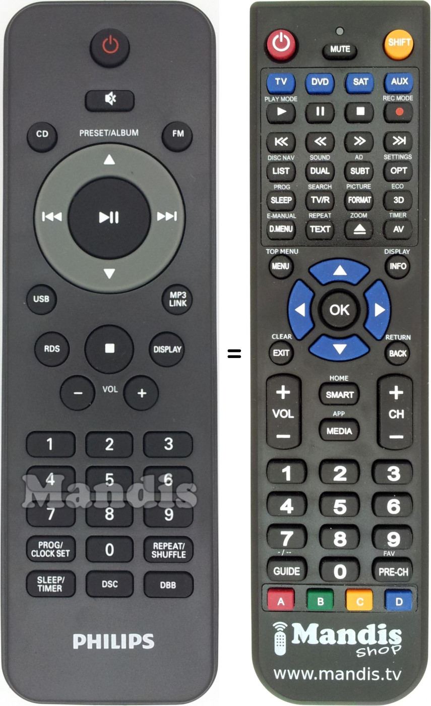 Télécommande équivalente Philips 996510047281