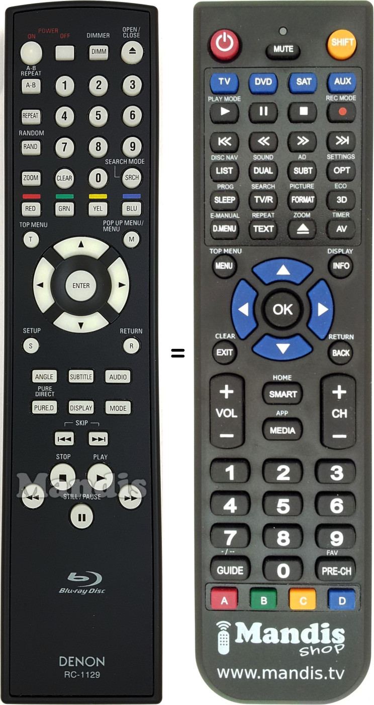 Télécommande équivalente Denon RC-1129