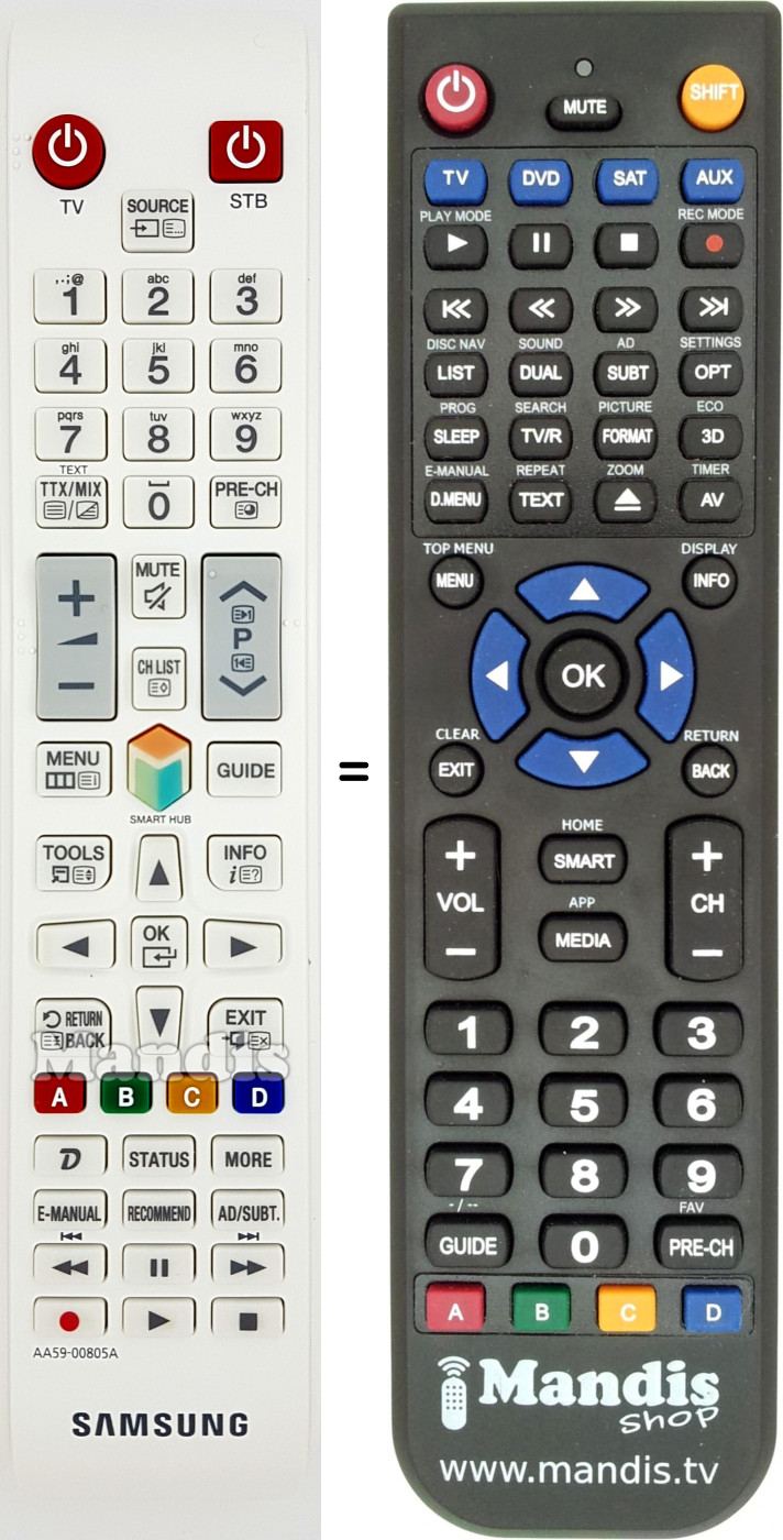 T&eacute;l&eacute;commande &eacute;quivalente AA59-00805A