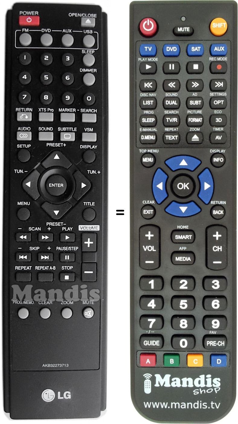 Télécommande équivalente AKB32273713