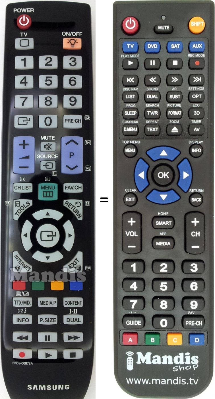 T&eacute;l&eacute;commande &eacute;quivalente BN59-00873A