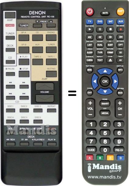 Télécommande équivalente Denon RC-156