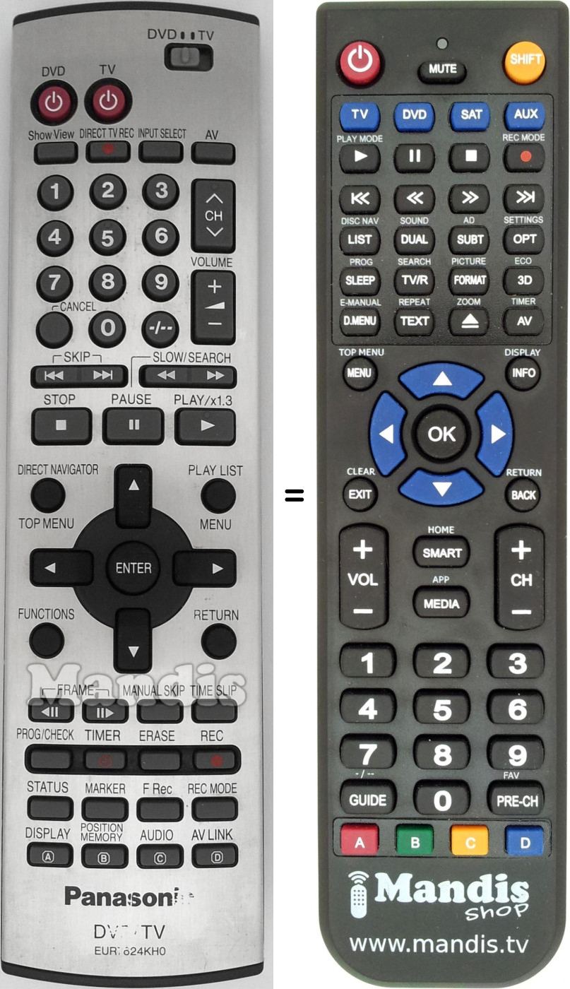 Télécommande équivalente EUR7624KH0