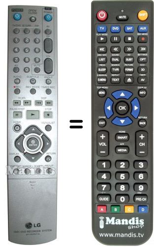Télécommande équivalente LG 6711R1P071A