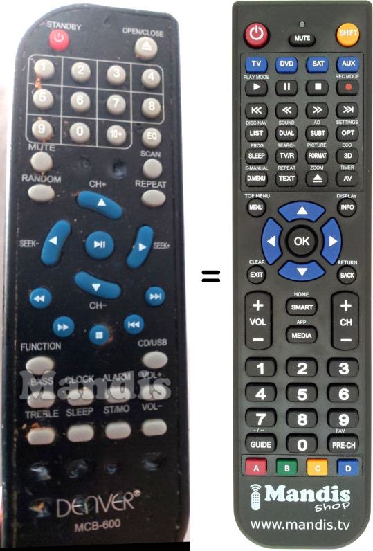 Télécommande équivalente MCB-600