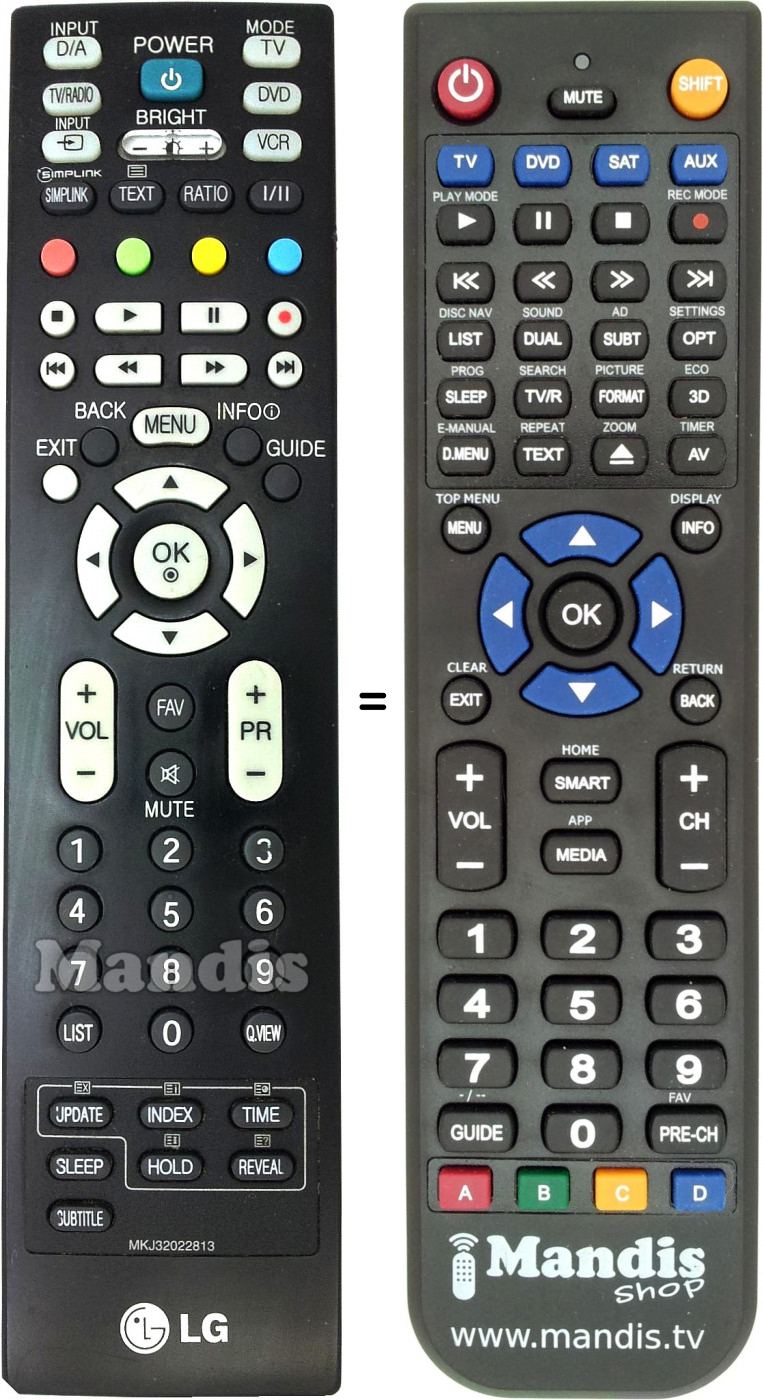 Télécommande équivalente LG MKJ32022813