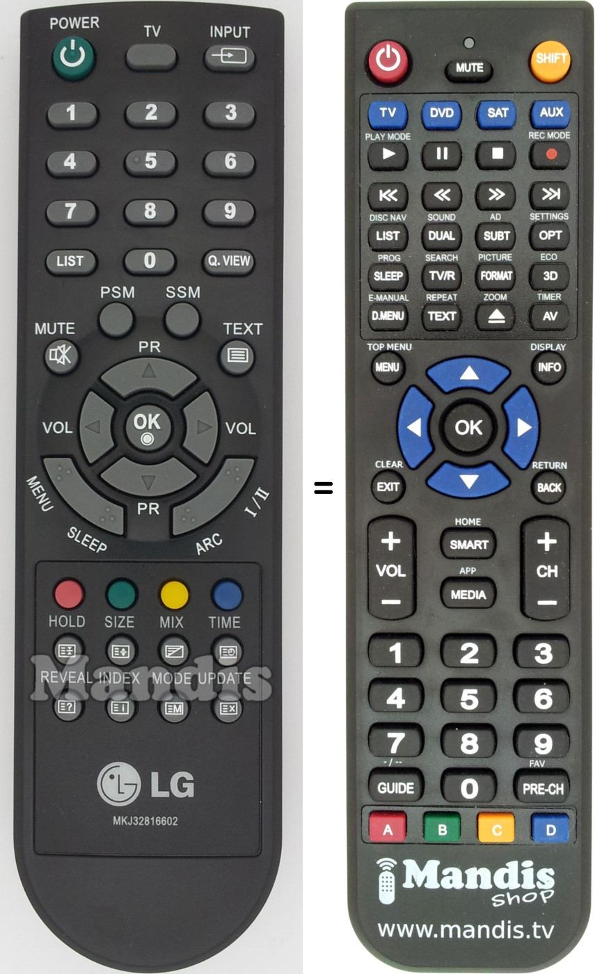 Télécommande équivalente LG MKJ32816602