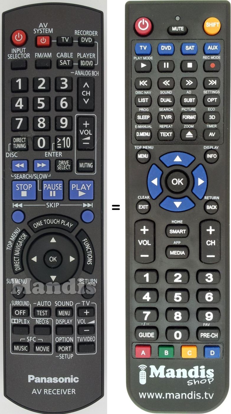 Télécommande équivalente N2QAKB000069