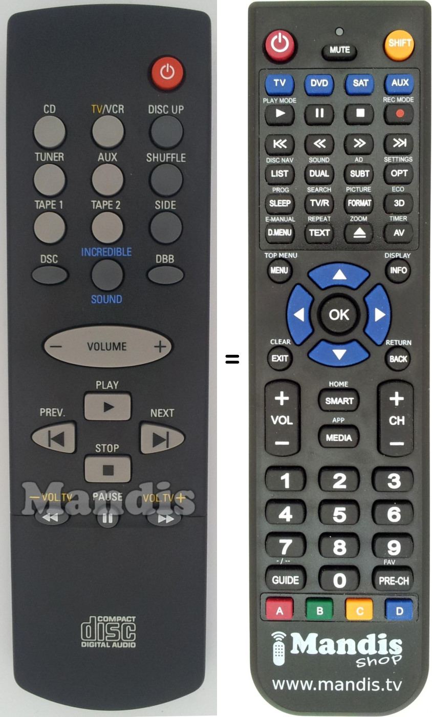 Télécommande équivalente RH880900