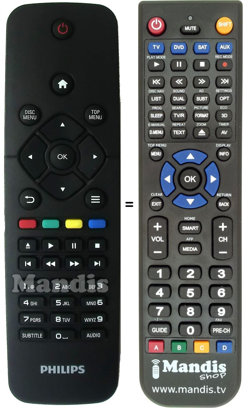 Télécommande équivalente Philips 996580001773