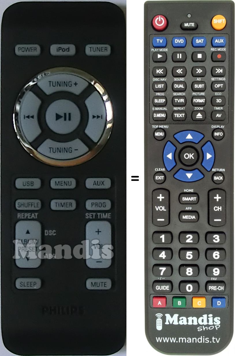 Télécommande équivalente Philips 996510013850