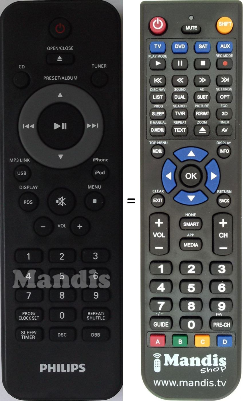 Télécommande équivalente Philips 996510032317
