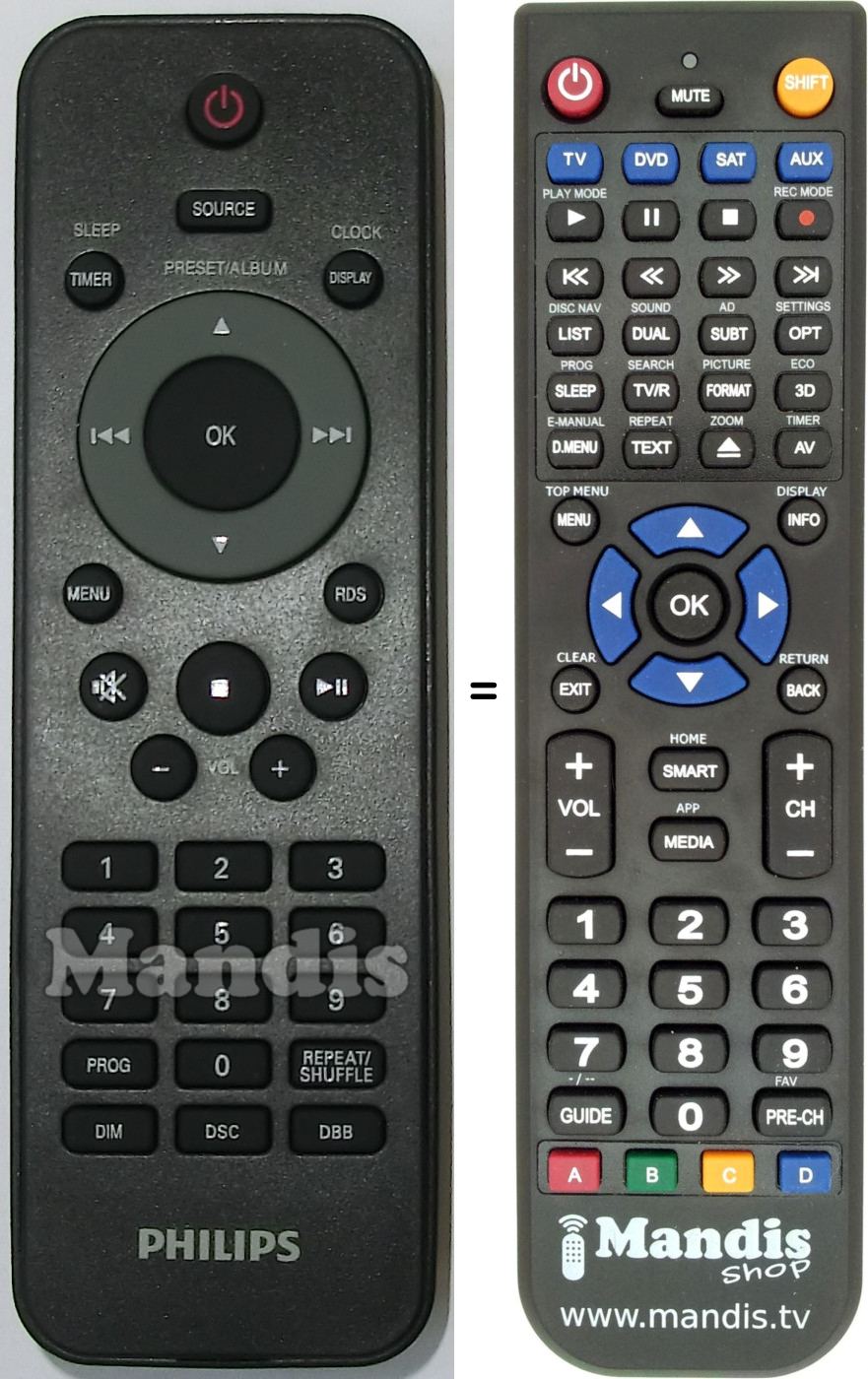 Télécommande équivalente Philips 996510044996