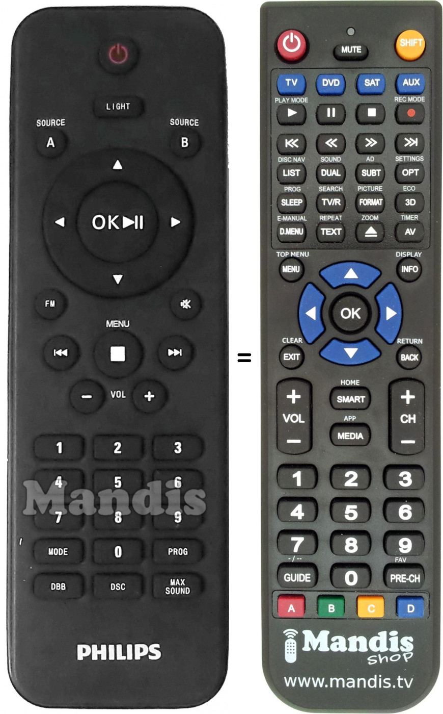 Télécommande équivalente Philips 996510052928