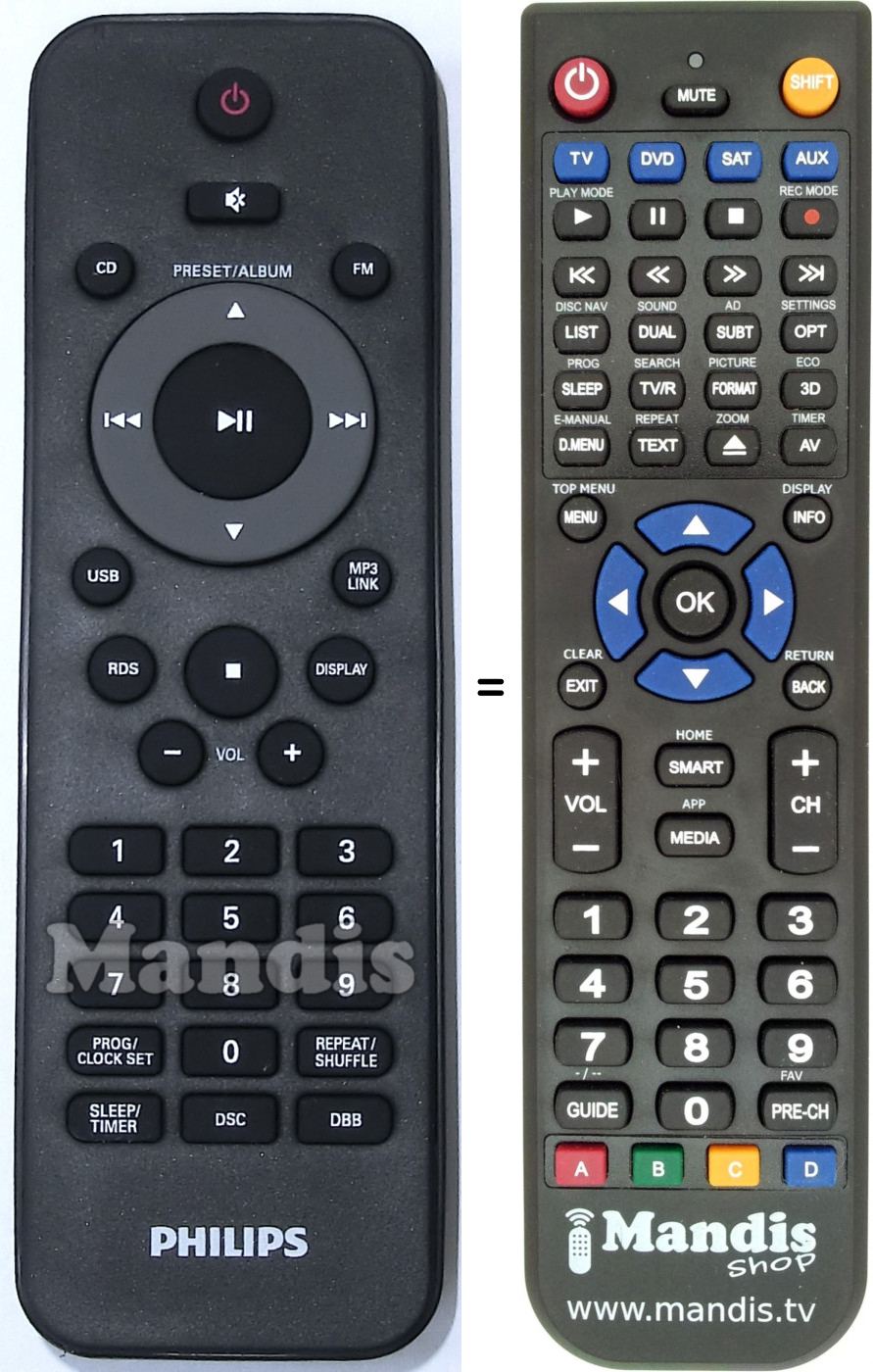 Télécommande équivalente Philips 996510060325