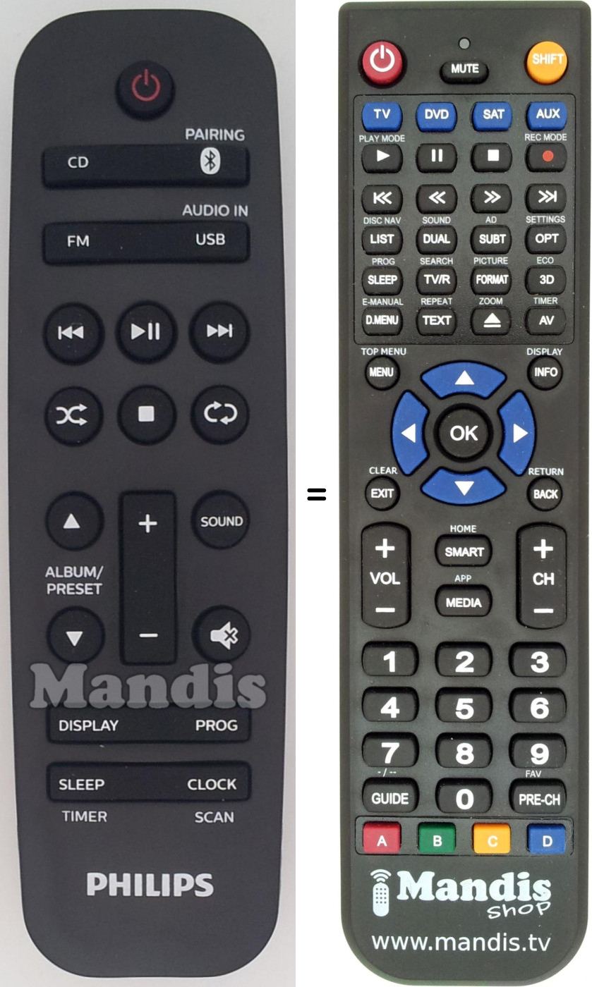Télécommande équivalente Philips HY287C1762460