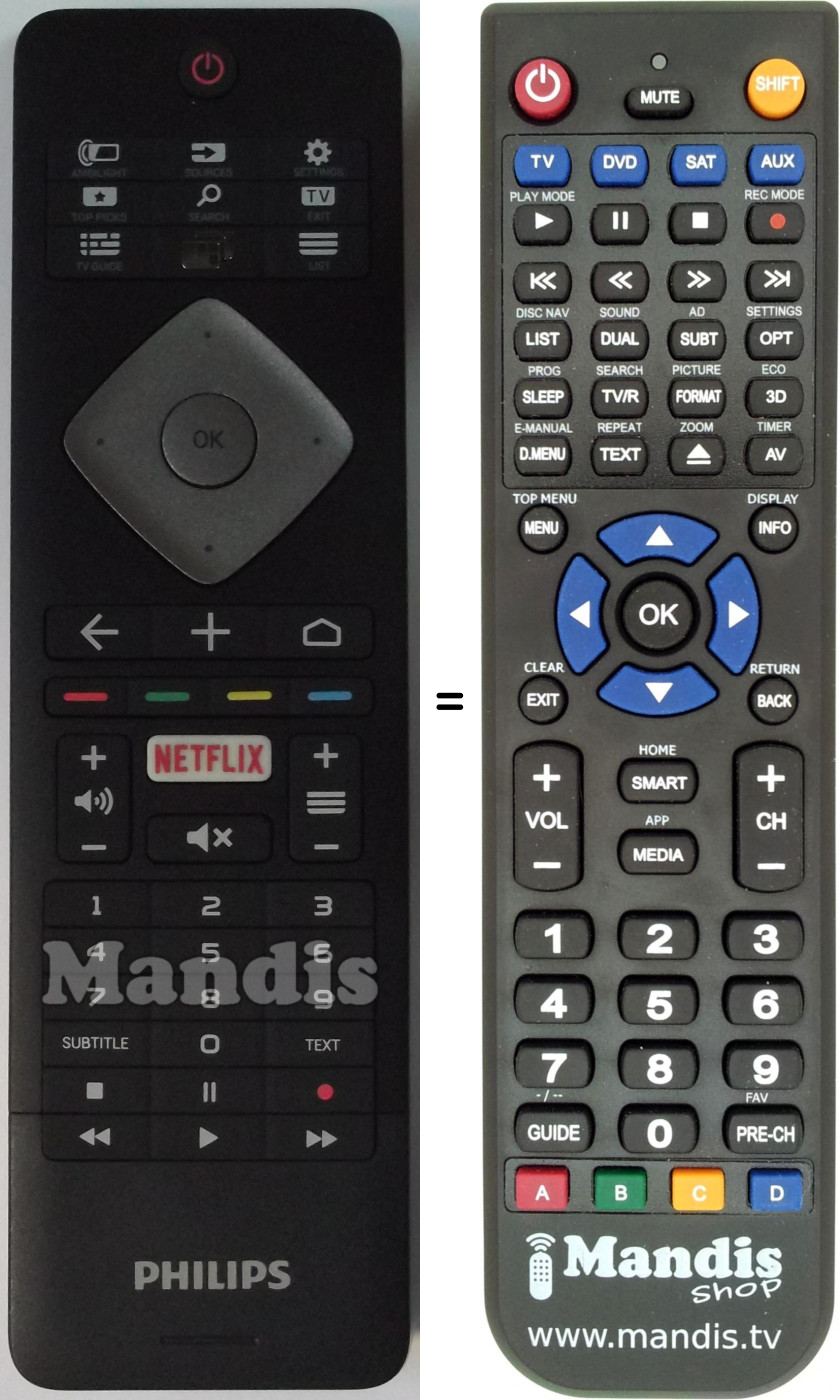 Télécommande équivalente Philips YKF400-002