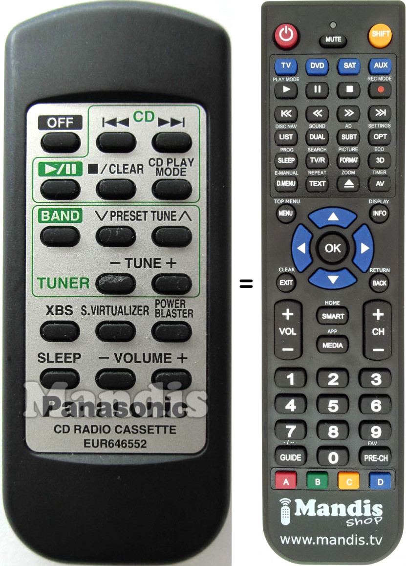 Télécommande équivalente EUR646552