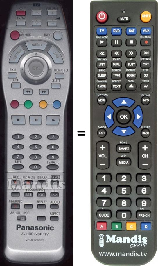 Télécommande équivalente N2QAKB000019