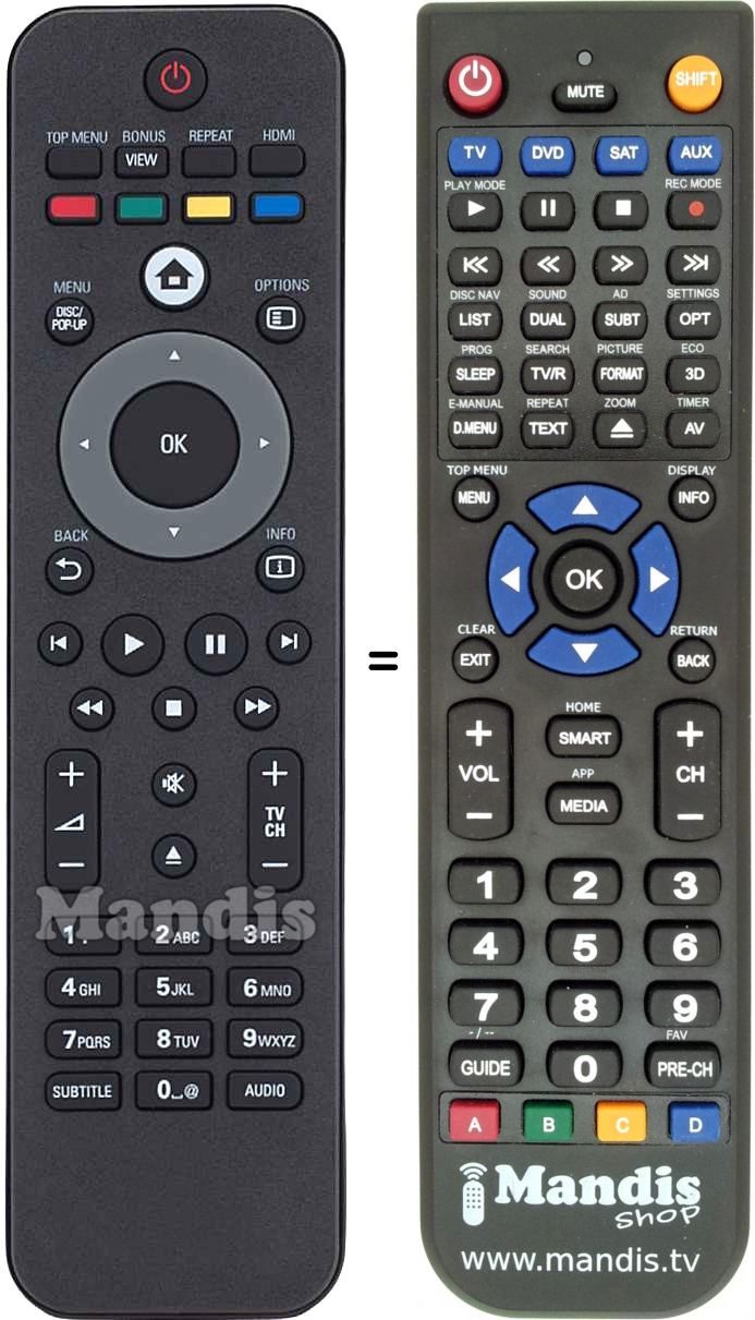 Télécommande équivalente 996510027995