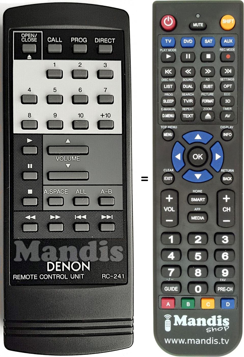 Télécommande équivalente Denon RC-241
