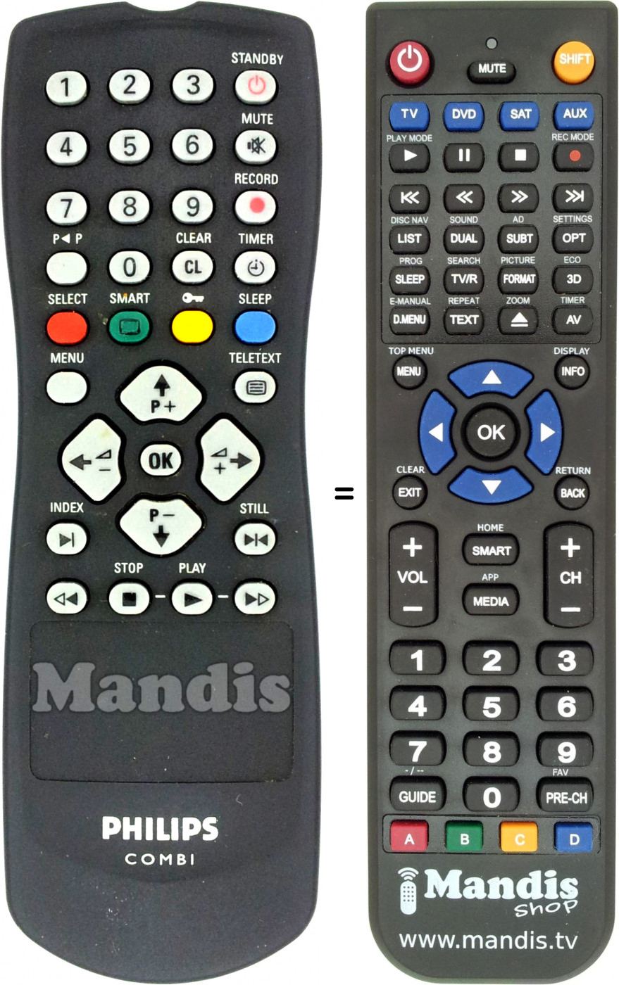 Télécommande équivalente Philips RC112333301