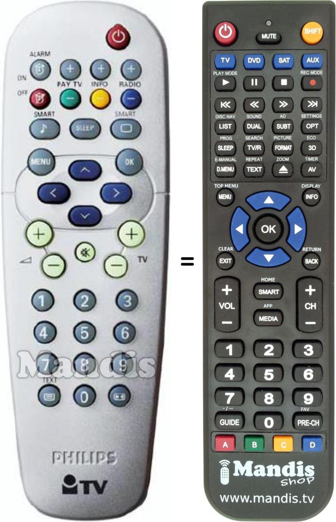 Télécommande équivalente RC2886