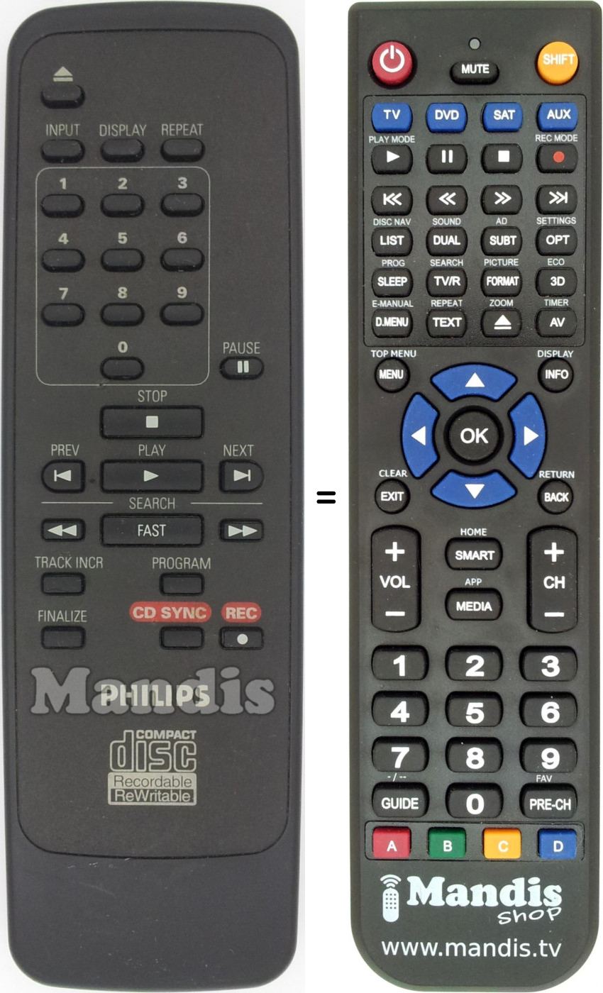 Télécommande équivalente REMCON1491