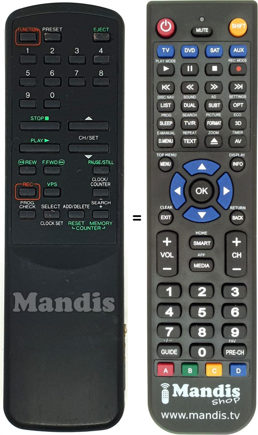 Télécommande équivalente REMCON1616