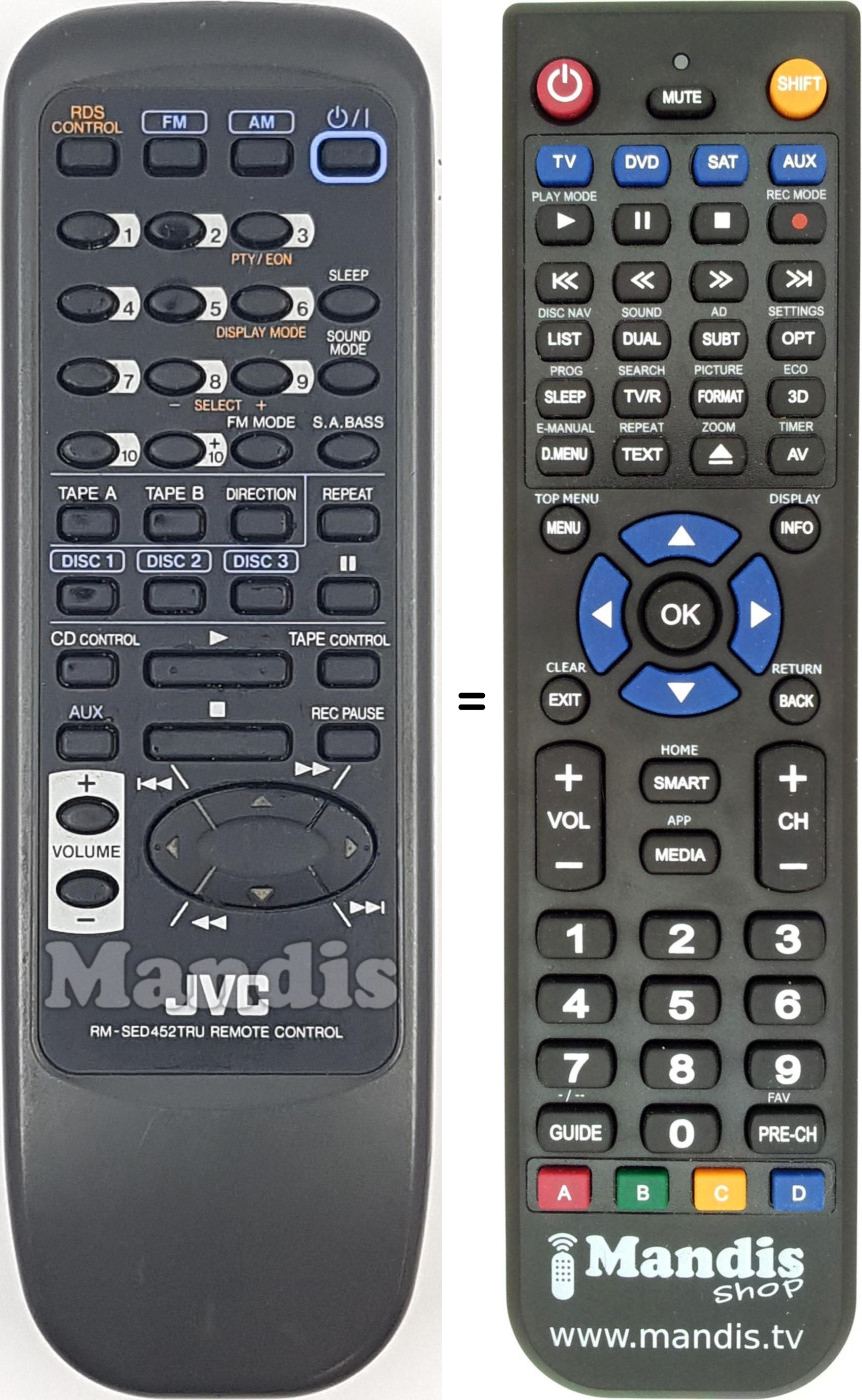 Télécommande équivalente JVC RM-SED452TRU