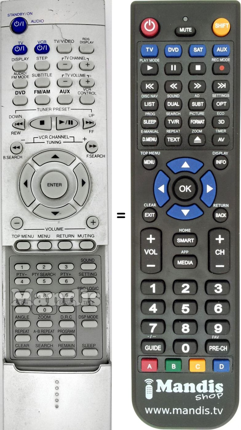 Télécommande équivalente JVC RM-STHA30R