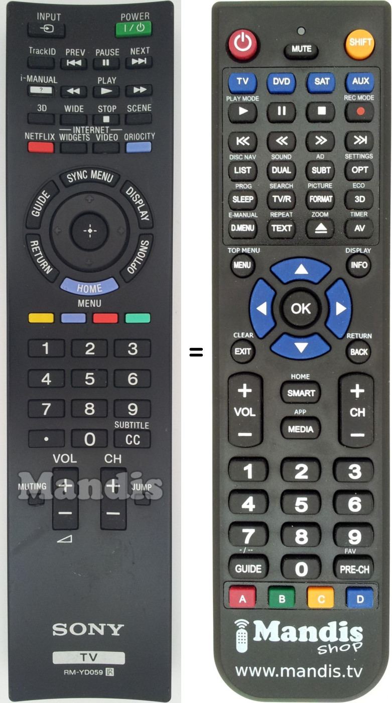 Télécommande équivalente RM-YD059